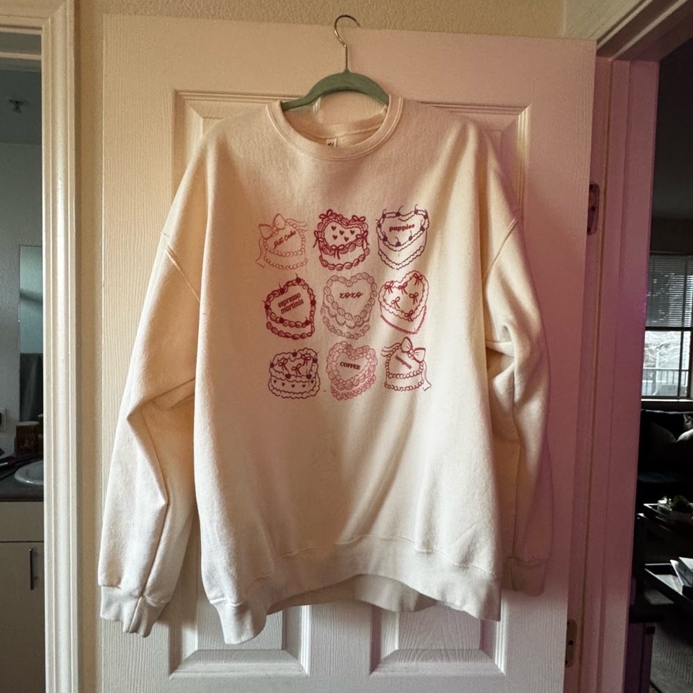 Women's Valentines Day Cozy Cream Sweater